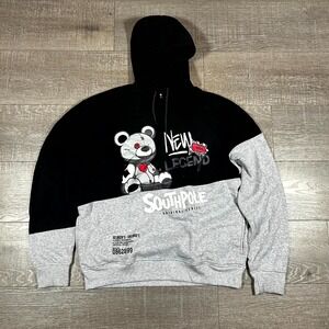 Southpole New Legend Heartbreaker Bear Hoodie Men's L Black Streetwear‎ Grunge